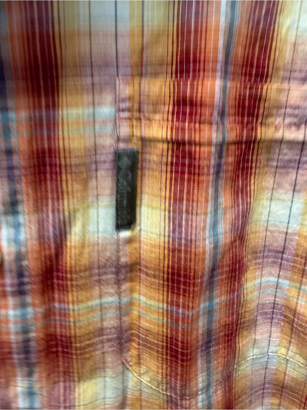 Columbia Men’s Orange Plaid Short-Sleeve Button-Up Shirt vintage Y2K size L - Picture 2 of 4